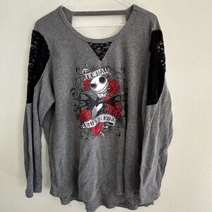Disney Gray Nightmare Before Christmas Sweater